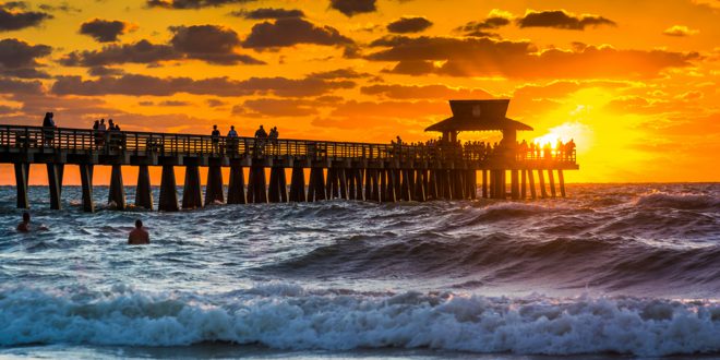 Sunset over the fishing pier and Gulf of Mexico in Naples, Florida.; Shutterstock ID 229782379; PO: today